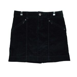 Athleta Skirt Womens Size 10 Roseville Black Velvet zip pockets mid rise short
